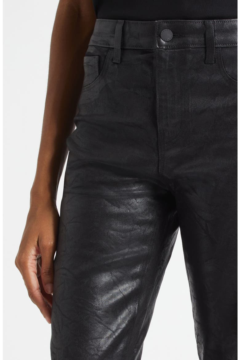Marty Coated High Waist Flare Leg Jeans, Alternate, color, BLACK CRACKLE COATED