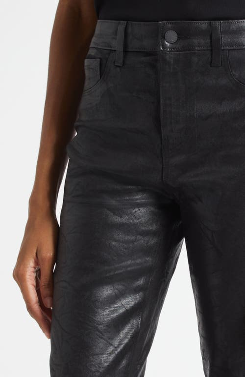 L'agence Kendra High Rise Cropped Flared Jeans In Noir Coated In Black