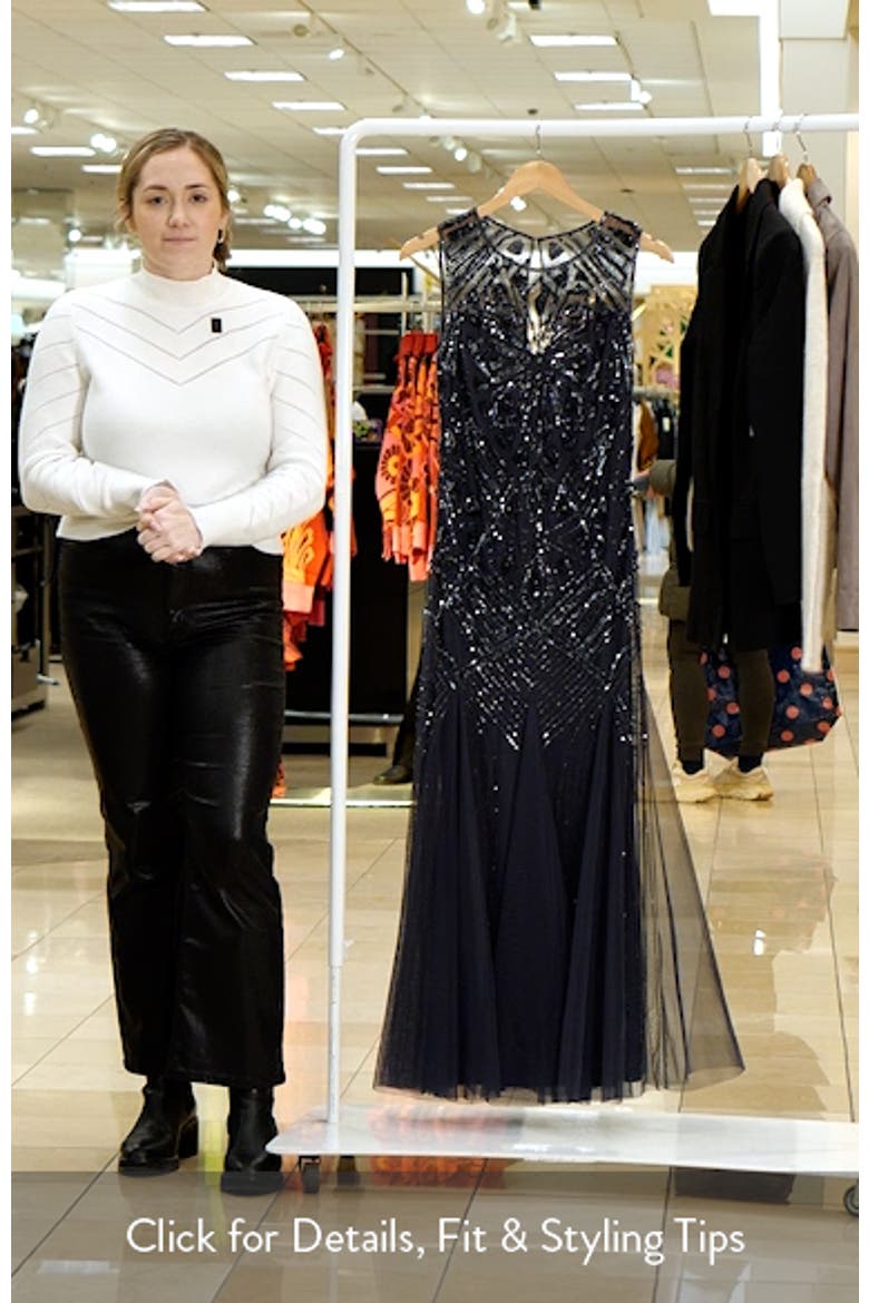 Geometric Beaded Sleeveless Gown video