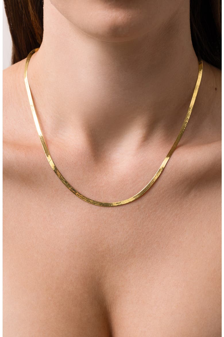 14K Gold Herringbone Chain Necklace, 2.8mm, Alternate, color, 14K YELLOW GOLD