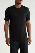 DENIM AND FLOWER Chevron Textured Crewneck Pocket T-Shirt