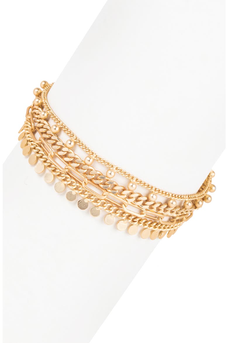 Mixed Chain Bracelet, Alternate, color, GOLD
