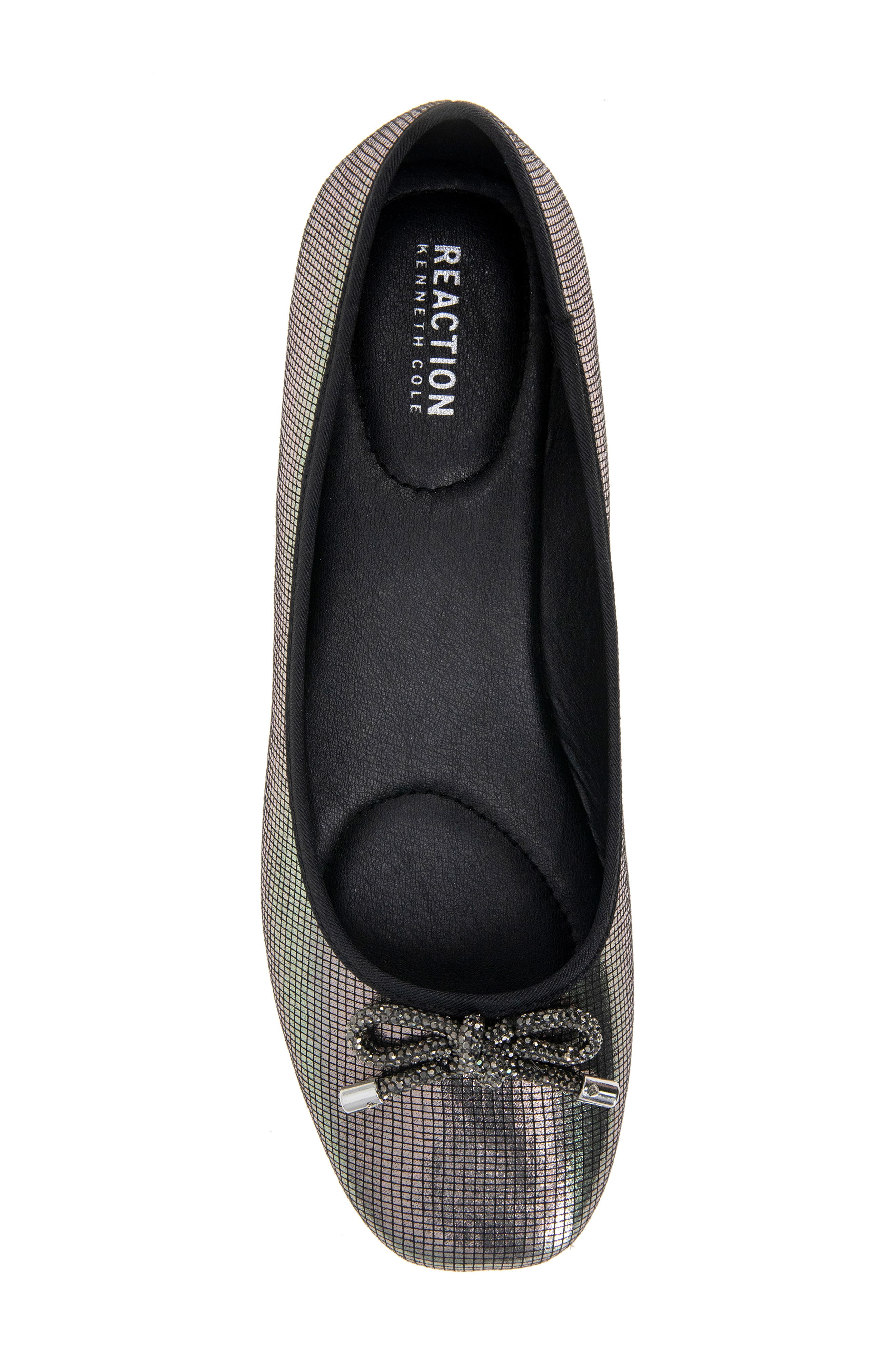 Reaction Kenneth Cole Elstree Bow Flat, Alternate, color, Pewter Sequin Stretc