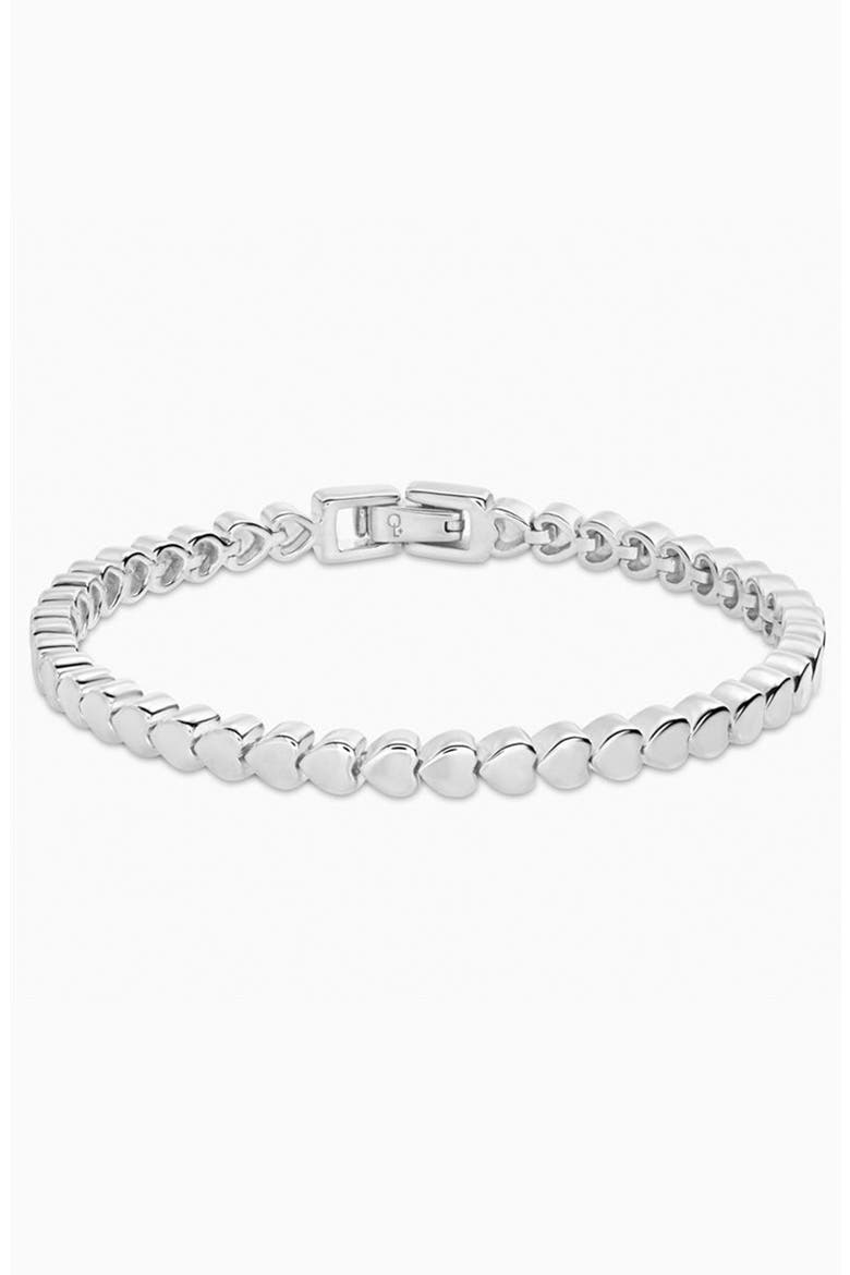 Dotted Heart Bracelet, Main, color, Sterling Silver