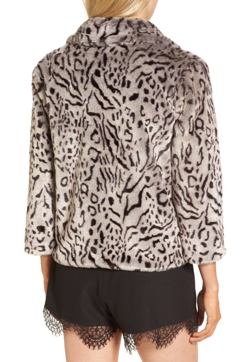 Belle Faux Fur Jacket, Alternate, color, SNOW LEOPARD