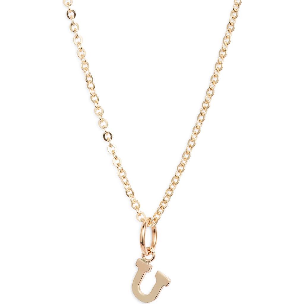 Nashelle Initial Pendant Necklace In Gold Fill - U