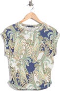 T Tahari Cuffed Short Sleeve Ruched T-Shirt