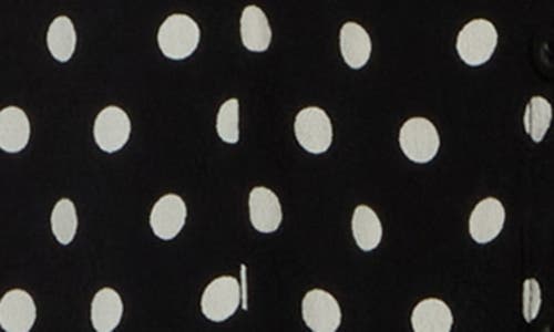 Blu Pepper Poka Dot Print Midi Dress In Black