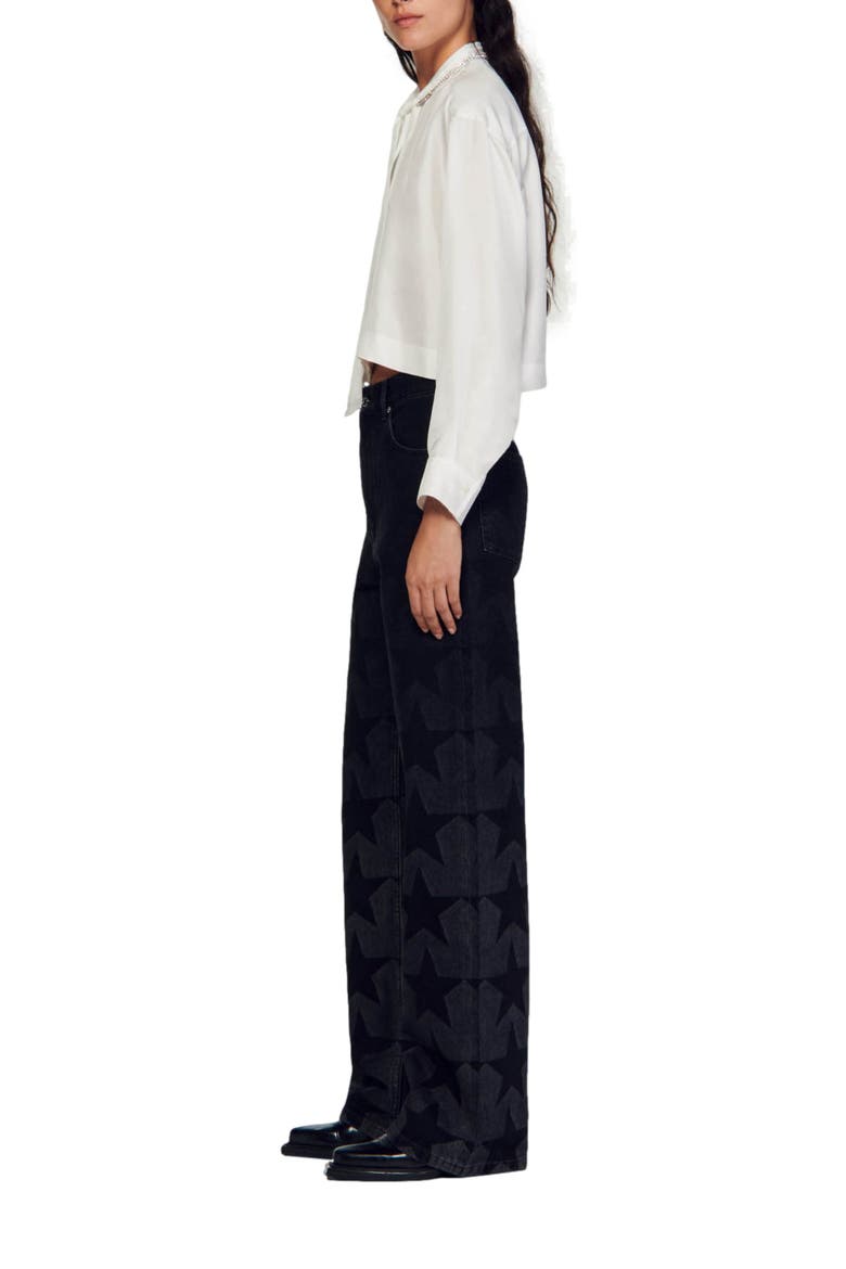 Cropped silk shirt, Alternate, color, Ecru