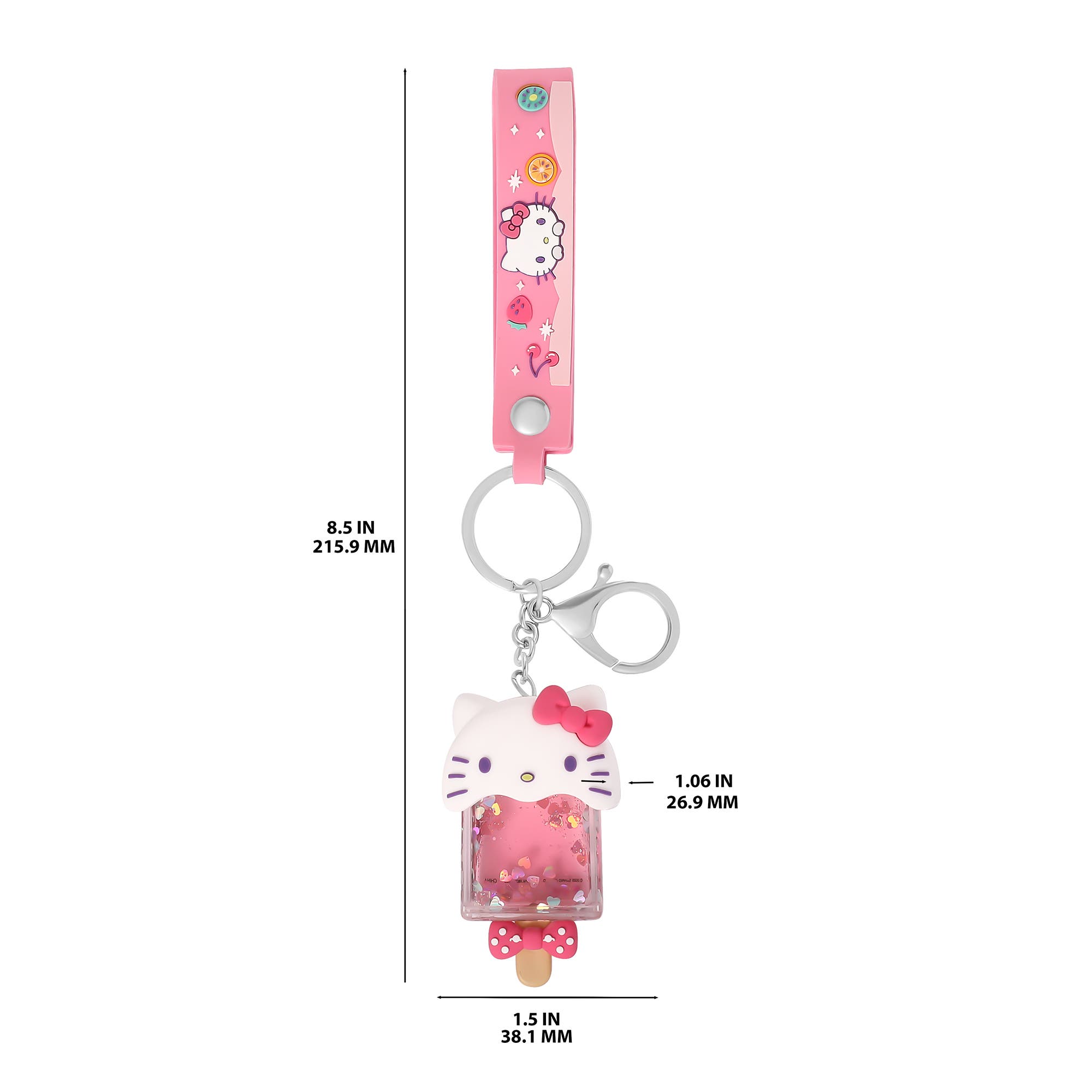 Hello Kitty Acrylic Liquid Popsicle Keychain, Alternate, color, Pink