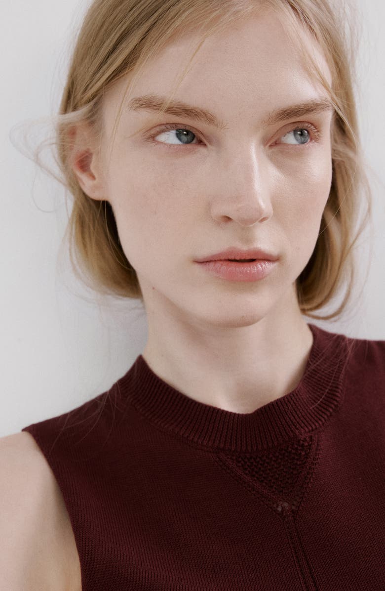 MANGO Knit Midi Dress, Alternate, color, Wine