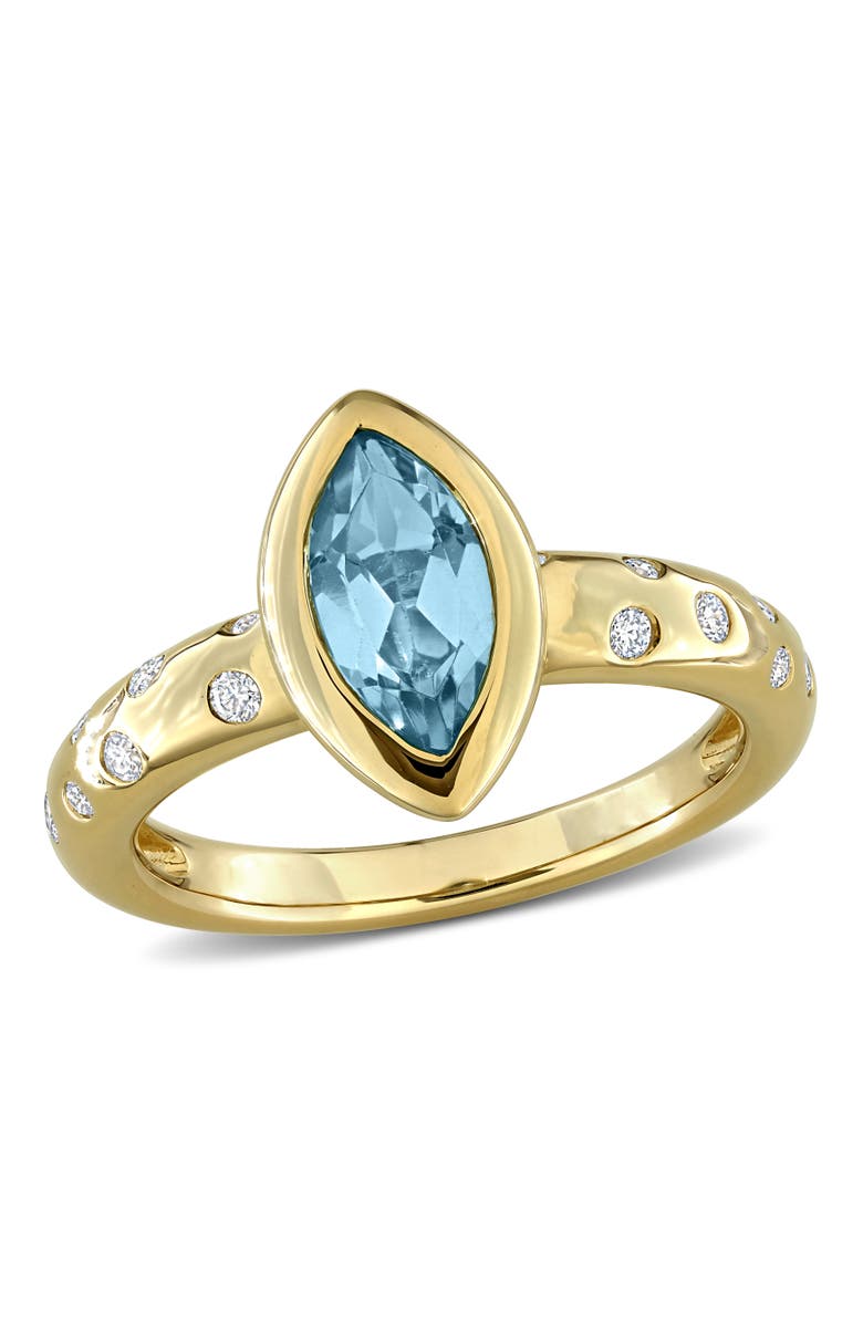 Julianna B. Blue Topaz & Diamond Ring 10k, Main, color, Topaz