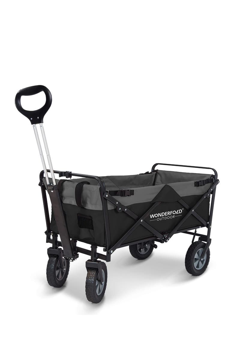 Utility Folding Wagon with Stand - Black, Main, color, BLACK