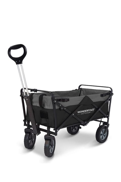 Utility Folding Wagon with Stand - Black