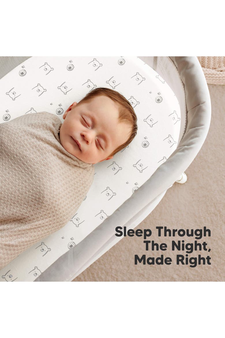 2-Pack Soothe Fitted Bassinet Sheets, Alternate, color, Bumble Bear