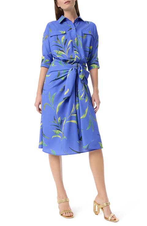 Bobbi Floral Stretch Cotton Midi Shirtdress