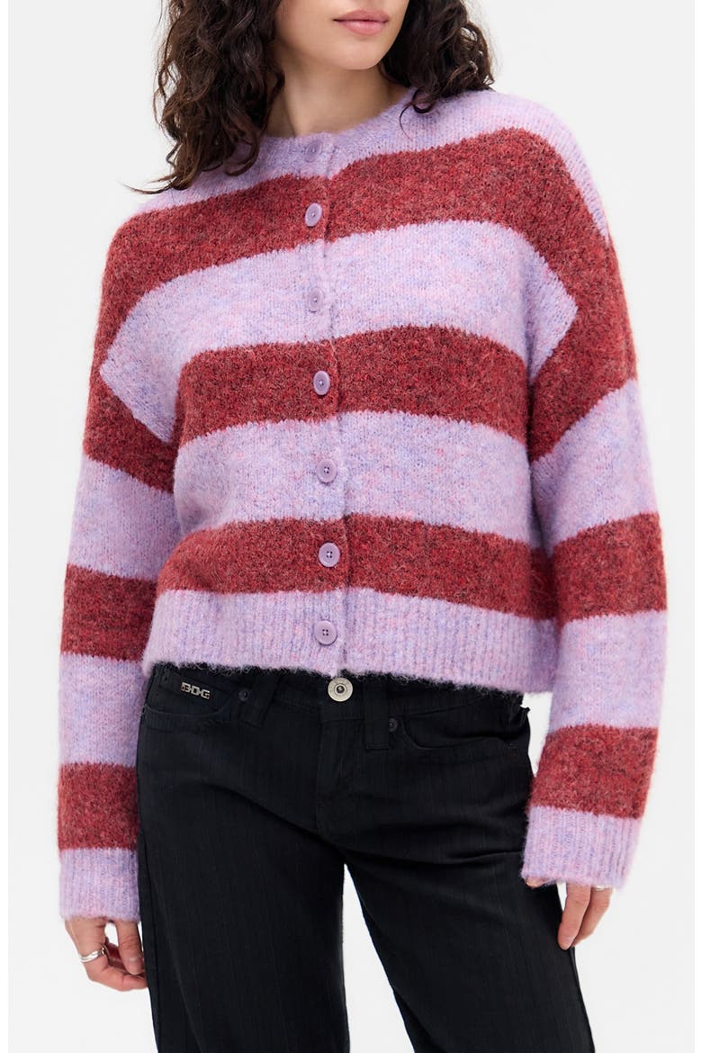 Dakota Stripe Cardigan, Main, color, PINK STRIPE