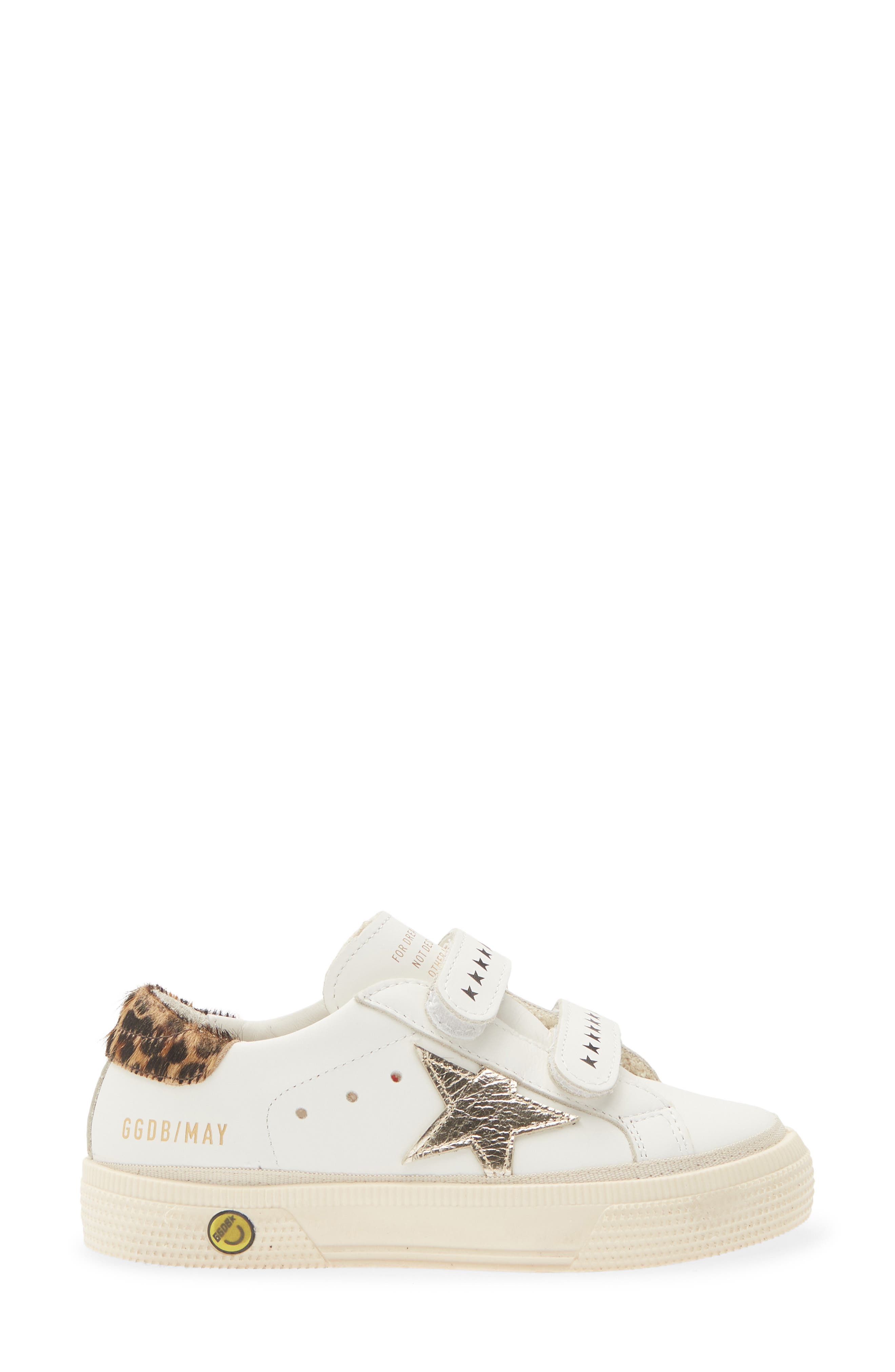 Kids' May Sneaker, Alternate, color, WHITE/ PLATINUM/ LEOPARD