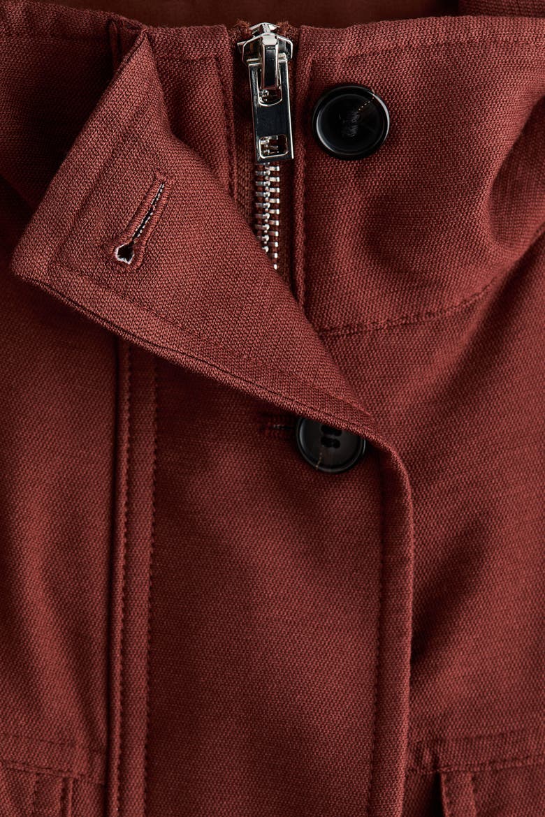 Funnel-collar Jacket, Alternate, color, Rust brown