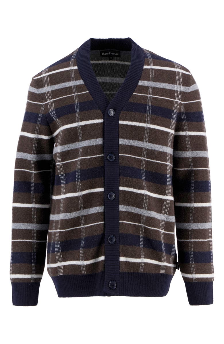 Barbour Kane Stripe Lambswool Cardigan, Alternate, color, Dark Oak