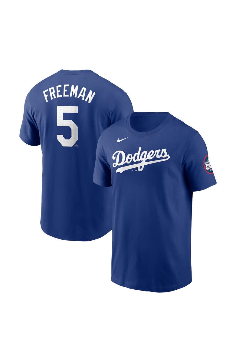 Nike Men's Nike Freddie Freeman Royal Los Angeles Dodgers 2025 MLB World Tour: Tokyo Series Name & Number T-Shirt, Alternate, color,