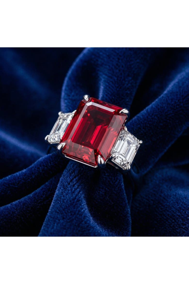 13Ct Ruby & Diamond Ring Lab Grown, Alternate, color, 14k Yellow Gold