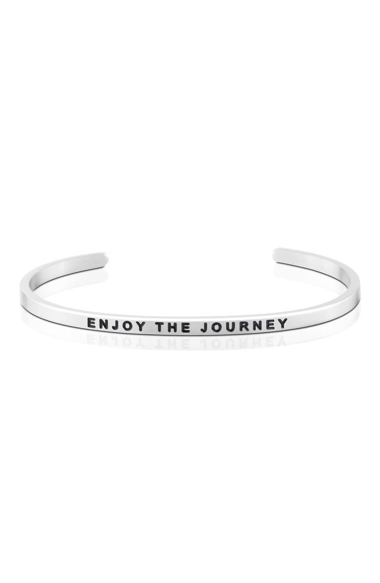 Mantra Enjoy the Journey bracelet, Main, color, Silver