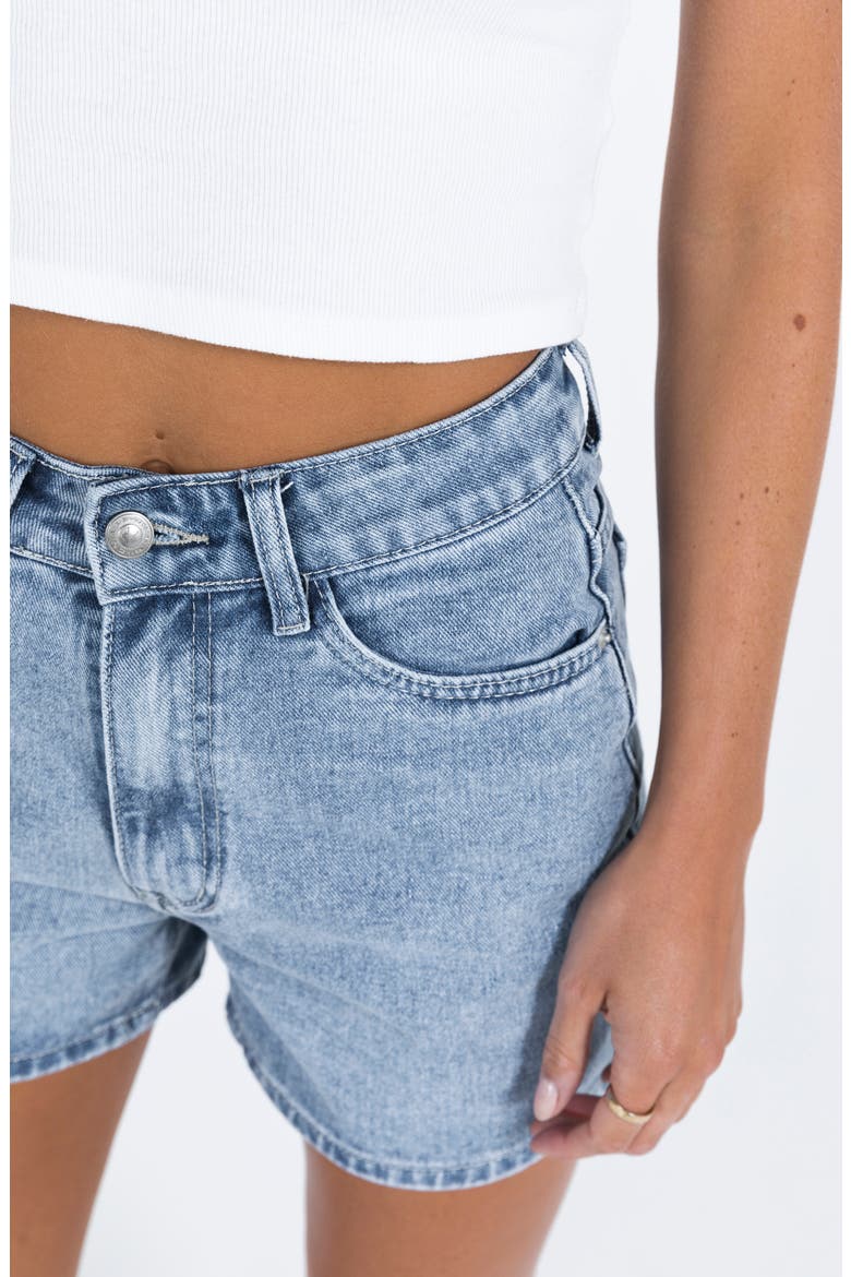 Tropicana High Waist Denim Shorts, Alternate, color, BLUE