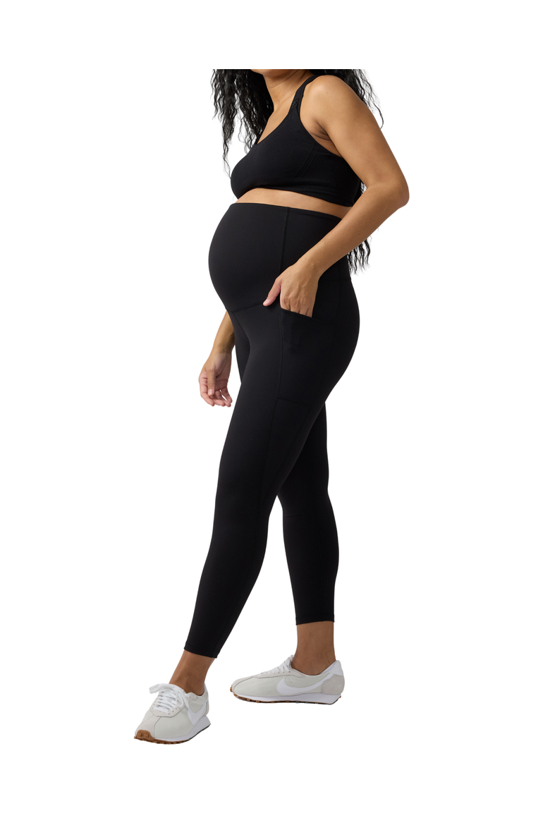 The Performance All Stage Maternity Black Pocket Active Legging, Alternate, color, Black