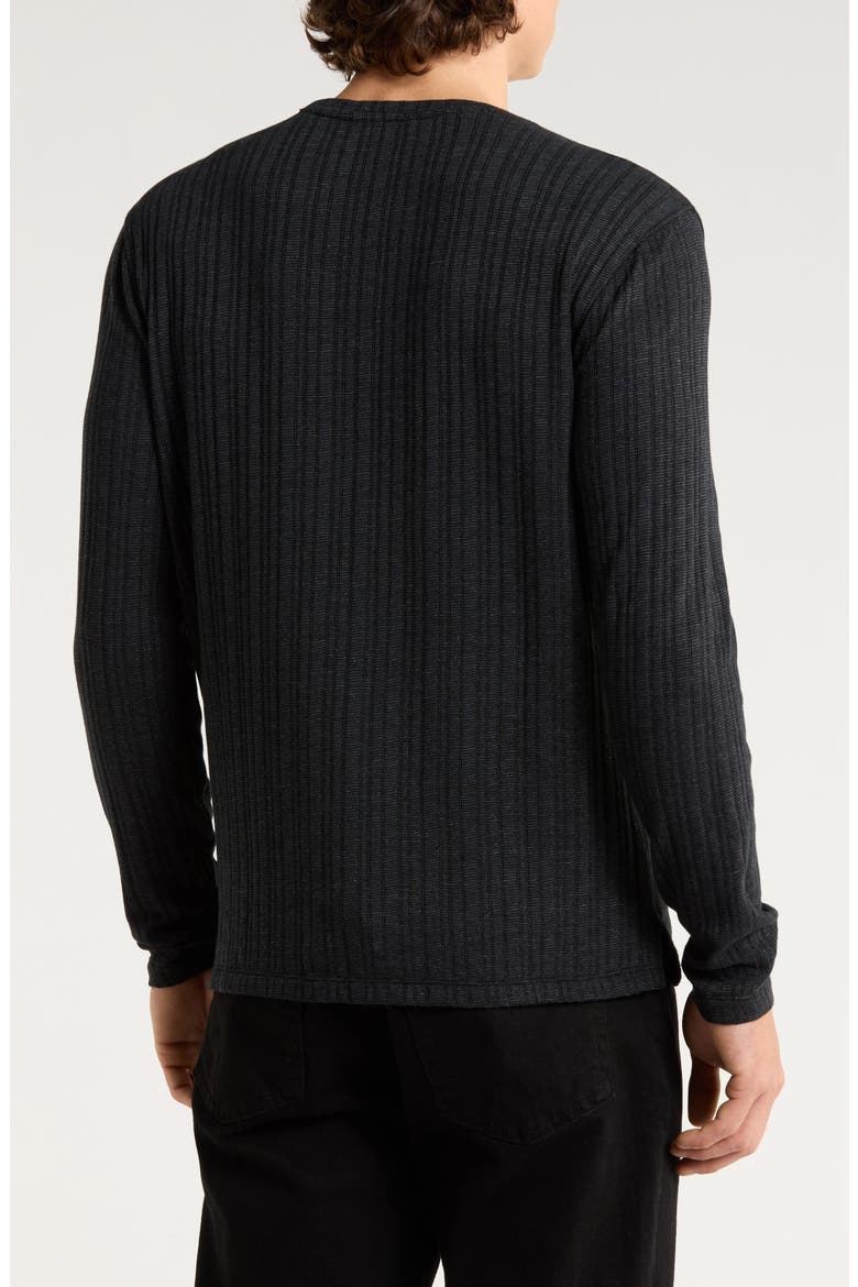 Fern Feeder Stripe Rib Long Sleeve T-Shirt, Alternate, color, BLACK