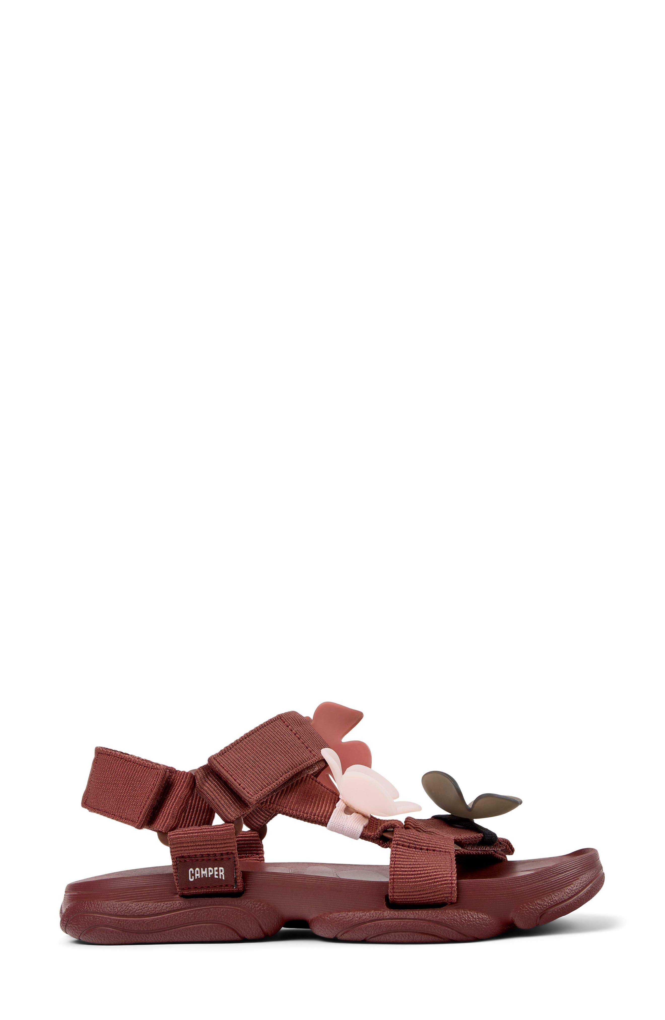Camper Karst Twins Mismatch Sandal, Alternate, color, Burgundy