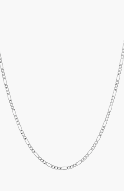 Aurate New York Gold Figaro Chain Necklace in White Gold Vermeil at Nordstrom, Size 18