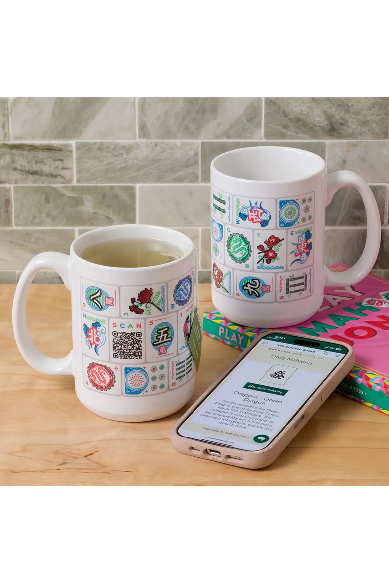 Daily Mahjong Game QR Mug, Alternate, color, Multi