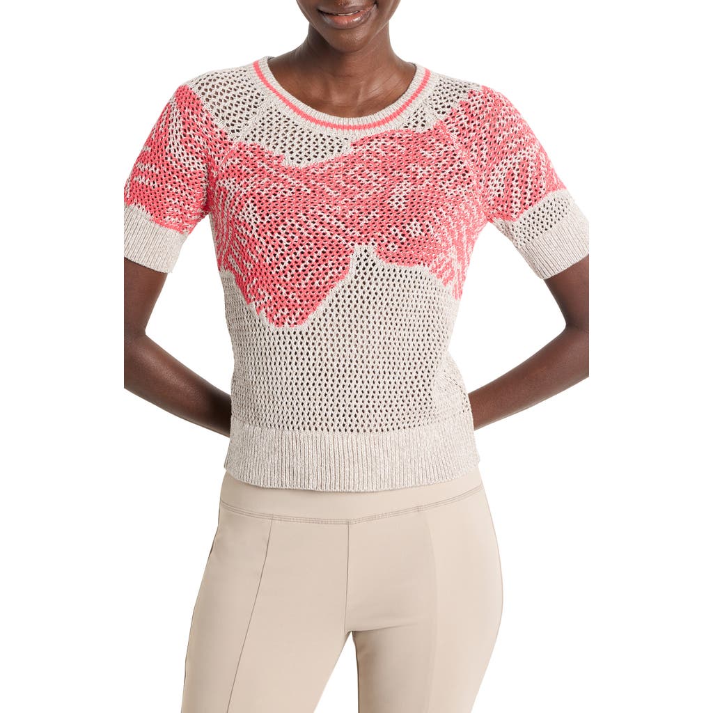 Nz Active By Nic+zoe Dancing Open Stitch Sweater In Neutral Multi