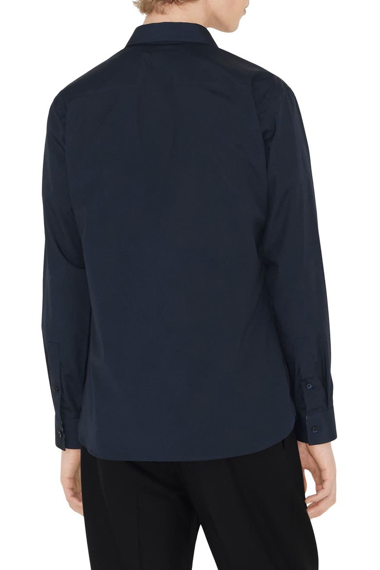 Sherfield Equestrian Knight Stretch Cotton Button-Up Shirt, Alternate, color, NAVY