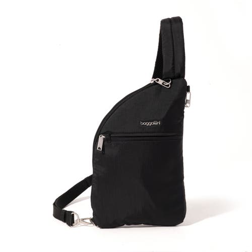 Baggallini Securtex Anti-theft Half Moon Sling In Black