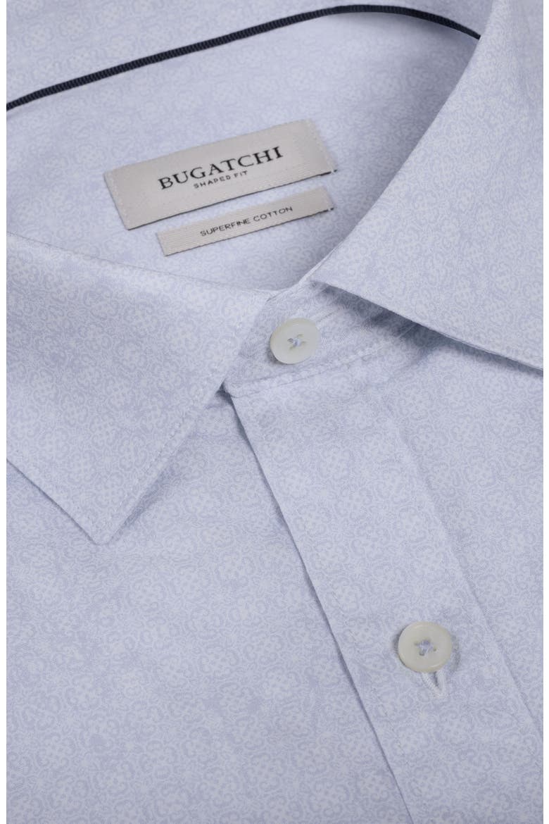 Axel Shaped Fit Filigree Print Cotton Button-Up Shirt, Alternate, color, ICE