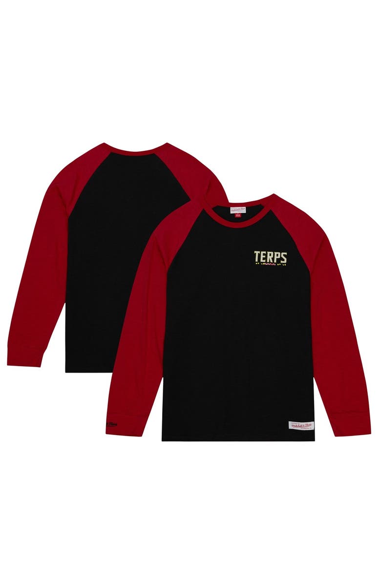 Mitchell & Ness Men's Mitchell & Ness Black Maryland Terrapins Legendary Slub Raglan Long Sleeve T-Shirt, Alternate, color, Black