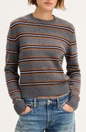 Madewell The Mila Stripe Crewneck Sweater in SoftWool