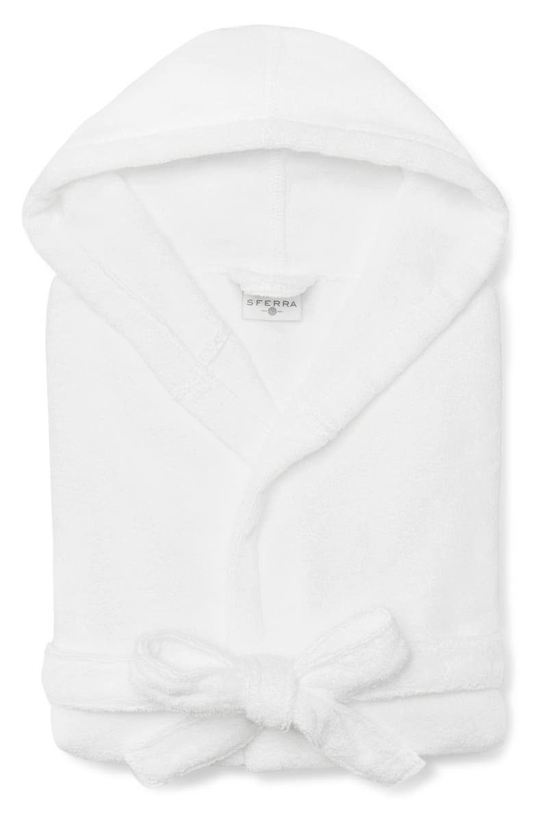 SFERRA Bello Nuovo Combed Cotton Hooded Robe, Main, color, White