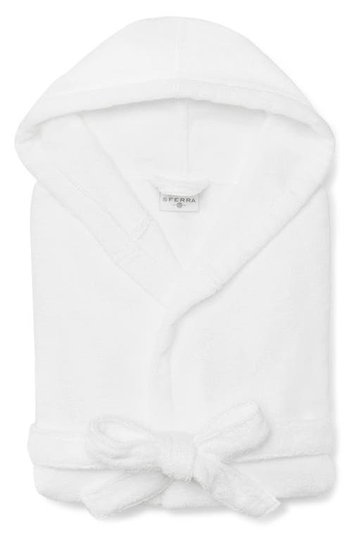 Sferra Bello Nuovo Combed Cotton Hooded Robe In White