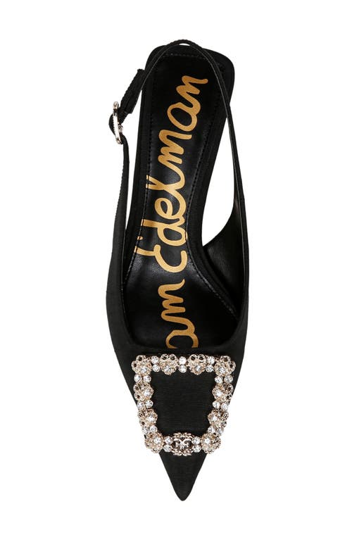 Sam Edelman Kaitlyn Slingback Pointed Toe Kitten Heel Pump In Black