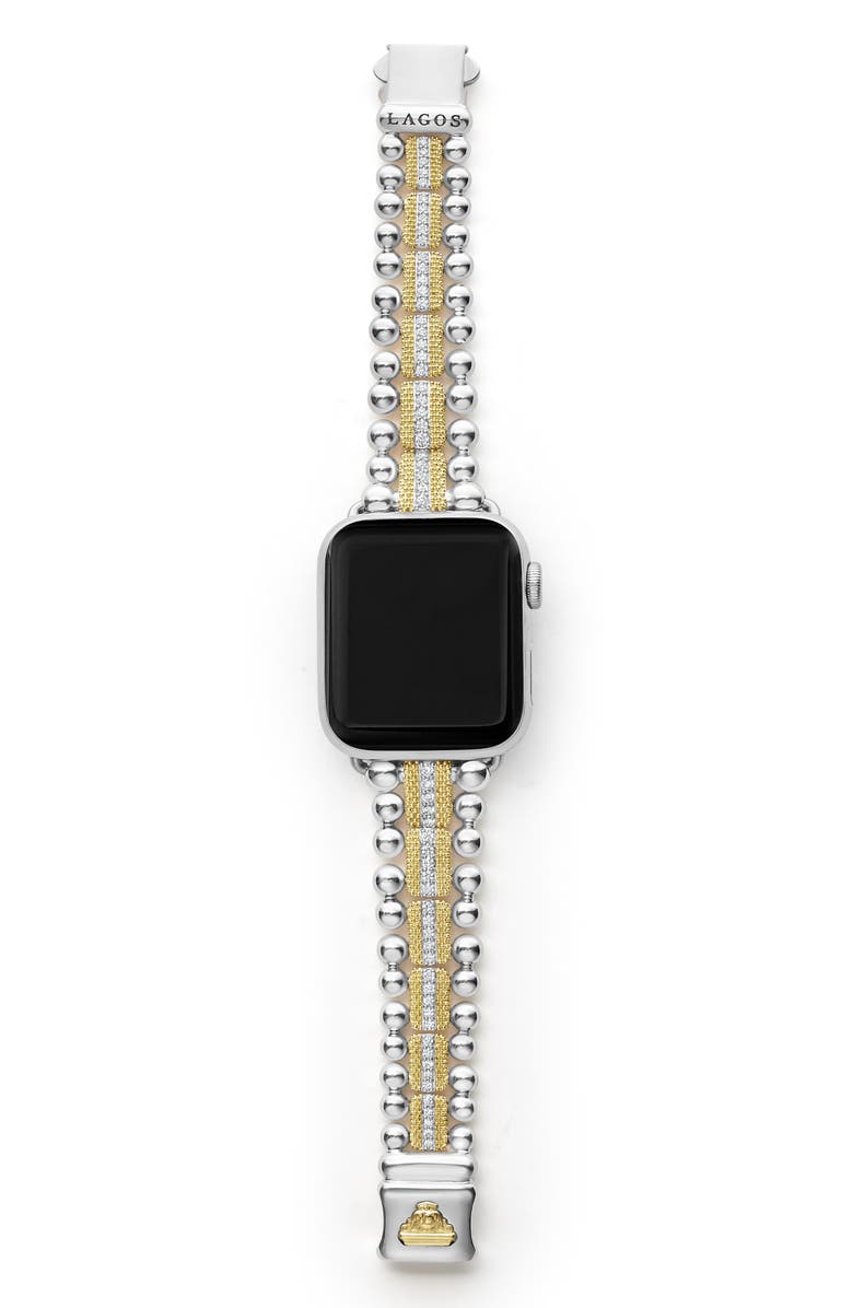LAGOS Smart Caviar Diamond Luxe Apple Watch<sup>®</sup> Watchband, Alternate, color, Gold/ Silver
