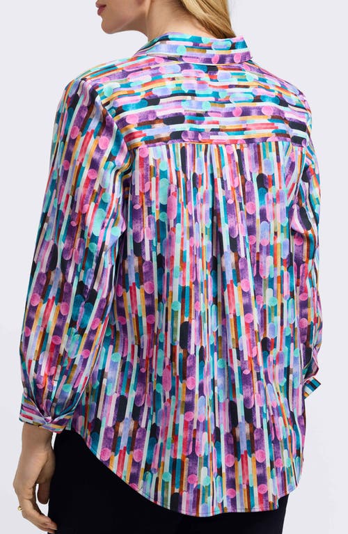 Foxcroft Margie Prism Cotton Button-up Shirt In Multi