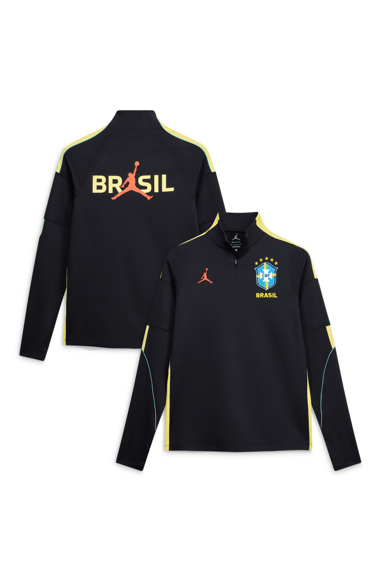 Jordan Brand Men's Jordan Brand Black Brazil National Team 2026 Strike Dri-FIT Long Sleeve Quarter-Zip Drill Top, Main, color, Black