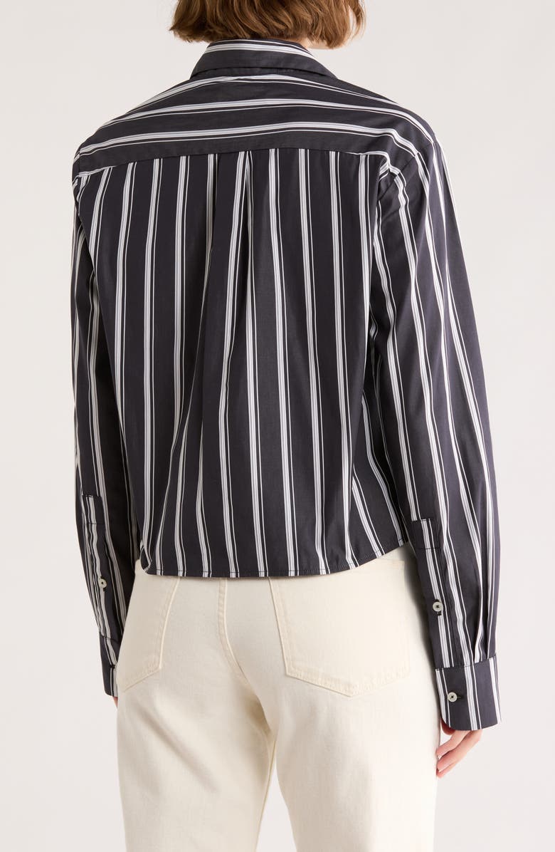 CISSA The Bib Cotton Button-Up Shirt, Alternate, color, Shadow Stripe