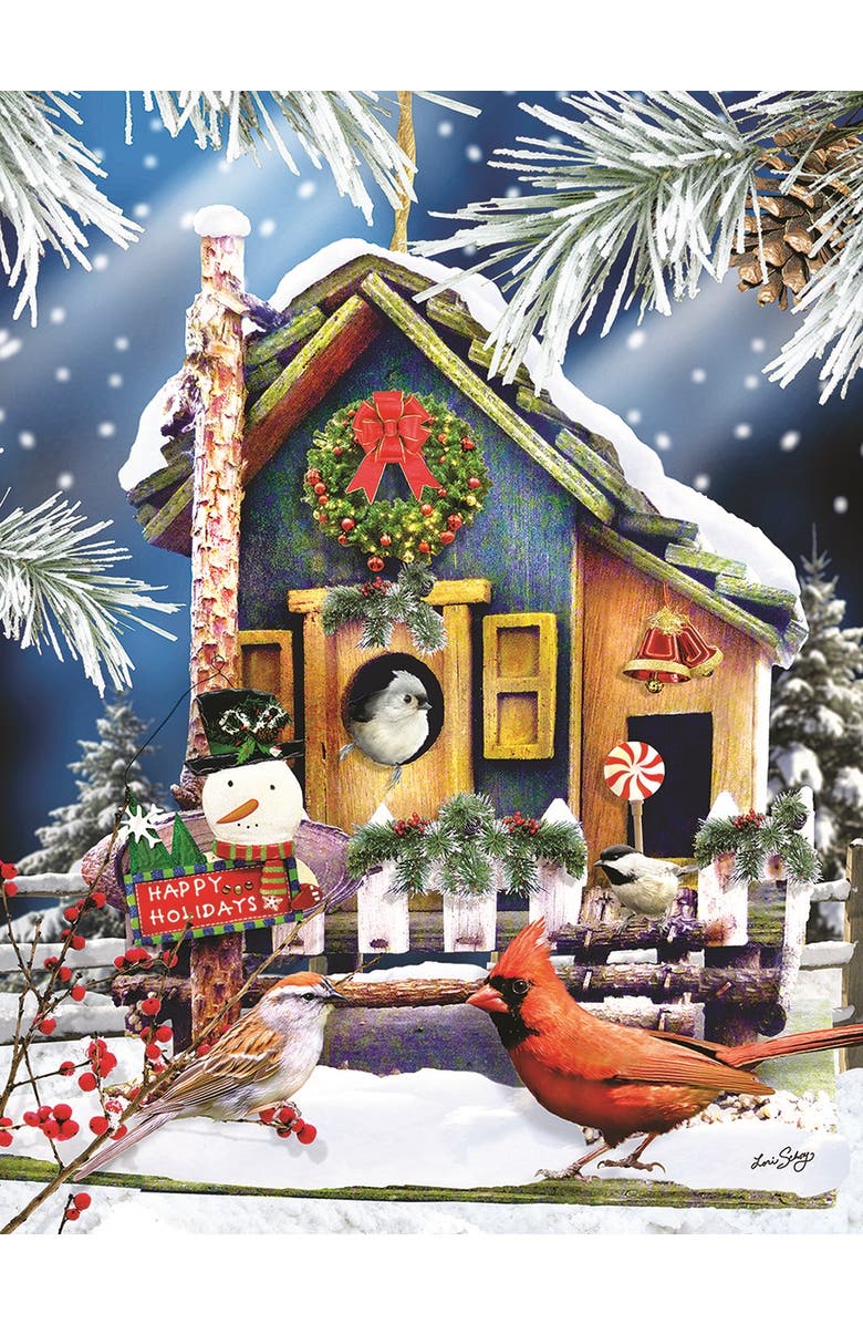 Sunsout Holiday Birdhouse 500 piece Jigsaw Puzzle for Adults, Alternate, color, Multicolor