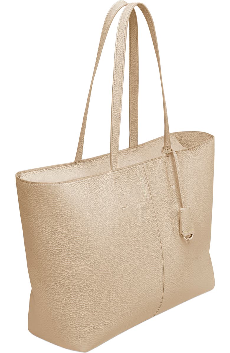 MAISON de SABRÉ Large Leather Zipped Soft Tote, Alternate, color, Saharan Nude