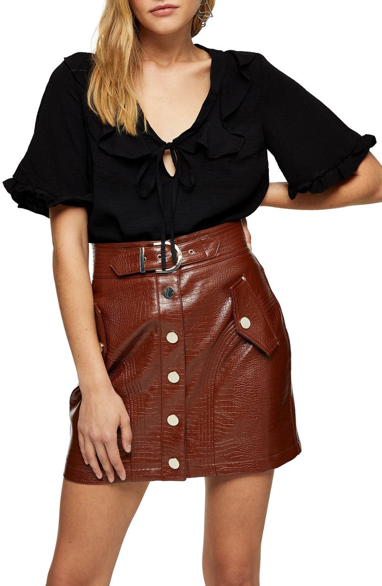 Topshop Maisie Frill Blouse, Main, color, 