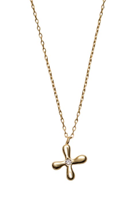 Cubic Zirconia Bubble Initial Necklace